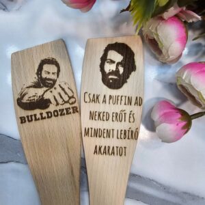Bud Spencer gravírozott fakanál pár