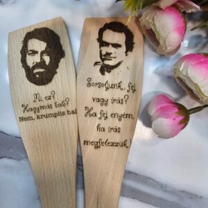 Bud Spencer és Terrence Hill gravírozott fakanál pár