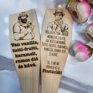Bud Spencer és Terrence Hill gravírozott fakanál pár