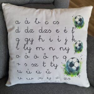 Abc mintás gyerek fejlesztő díszpárna Focis