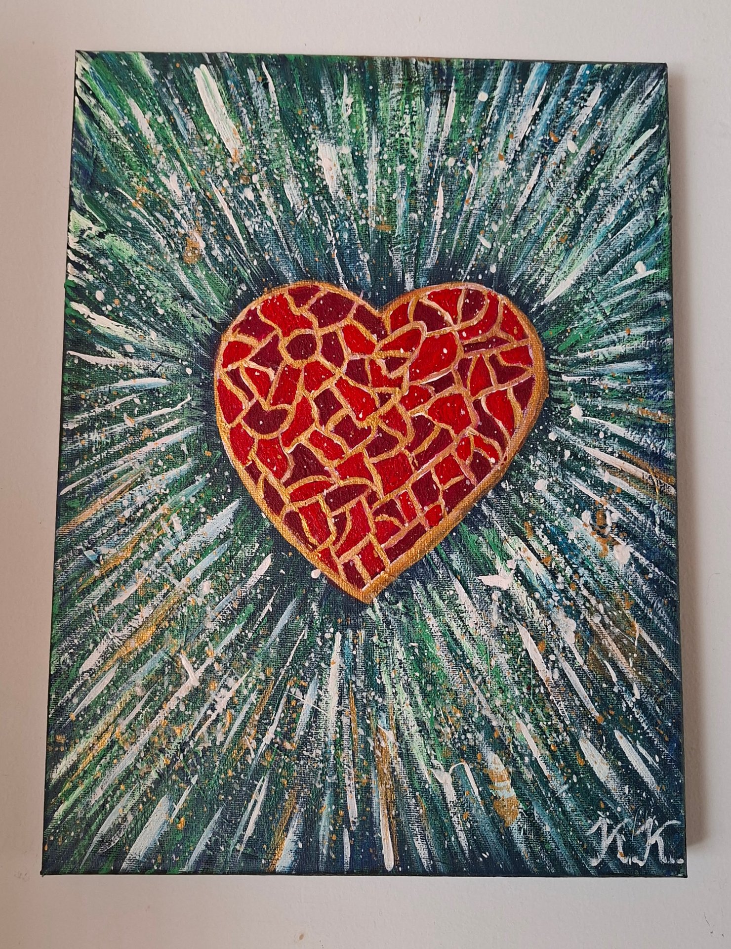 Gyógyuló szív 30×40 cm akril festmény