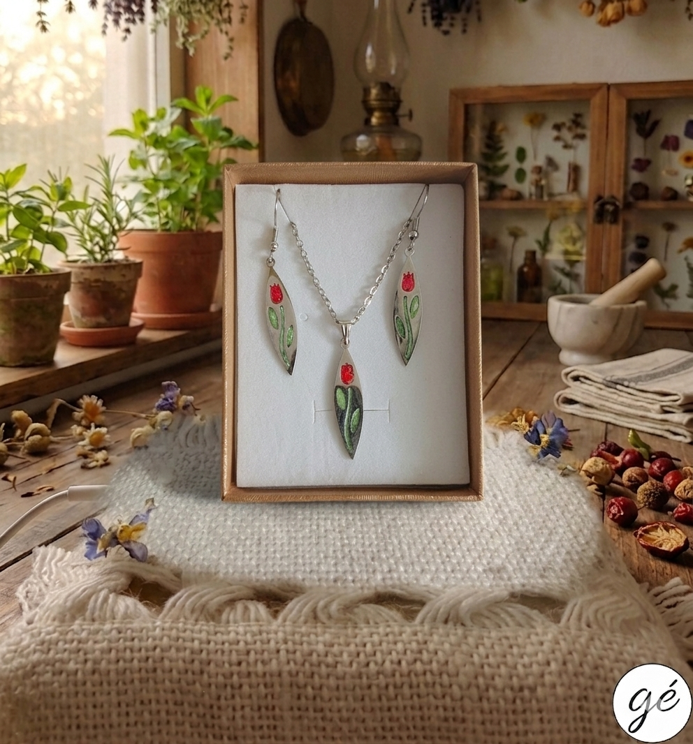 Tulipános ékszer szett