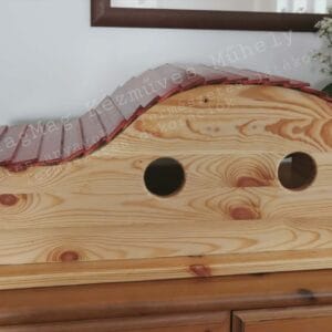 CsillagMag Meseház Erdei házikó Waldorf ihletésű tömör fa babaház természetesjáték fajáték babaszoba-dekoráció