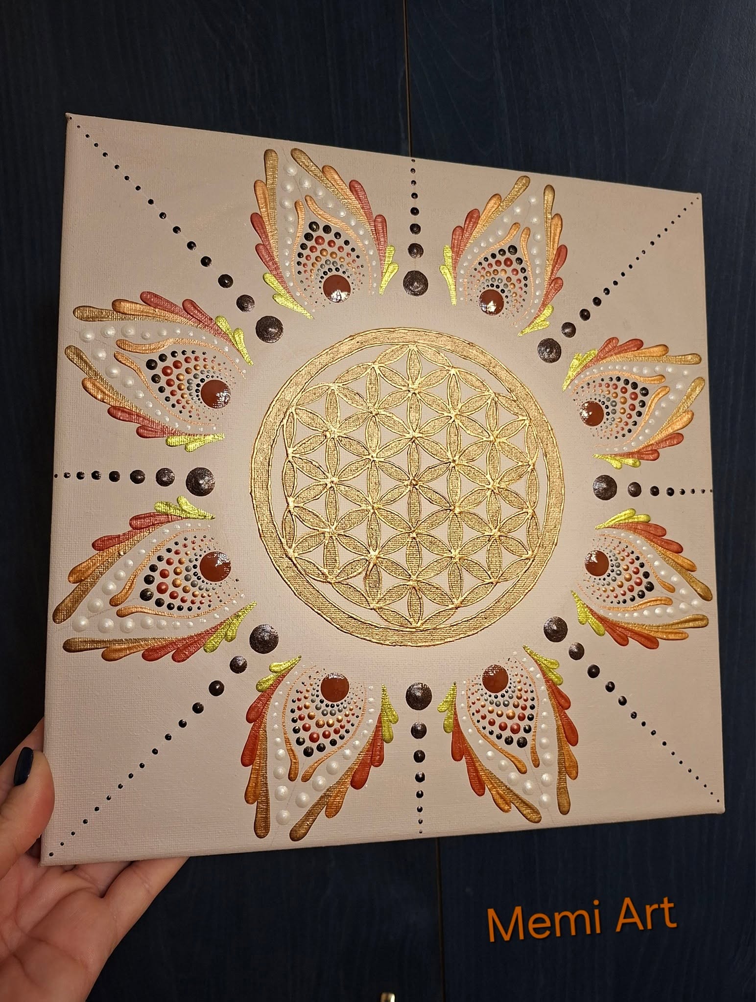 Életvirág mandala 30×30 cm