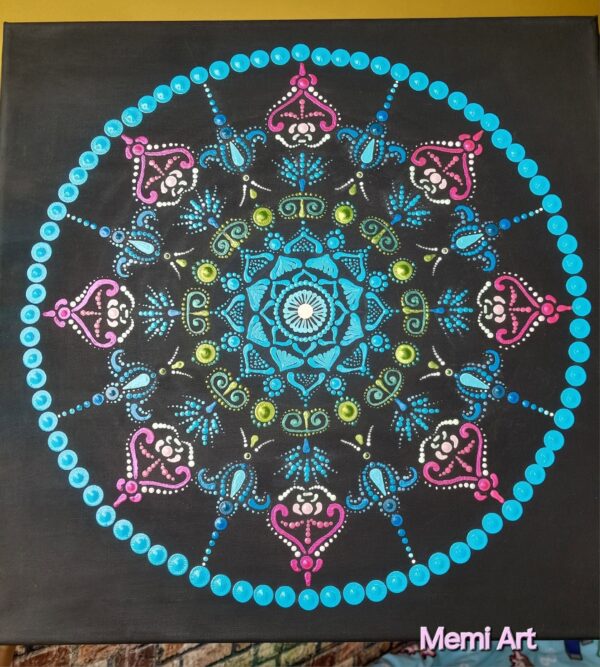 Lélekvirág mandala 40×40 cm