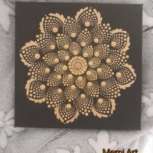 Fekete-arany 20x20cm mandala