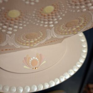 Öröknaptár 21cm bézs-fehér mandala mintával