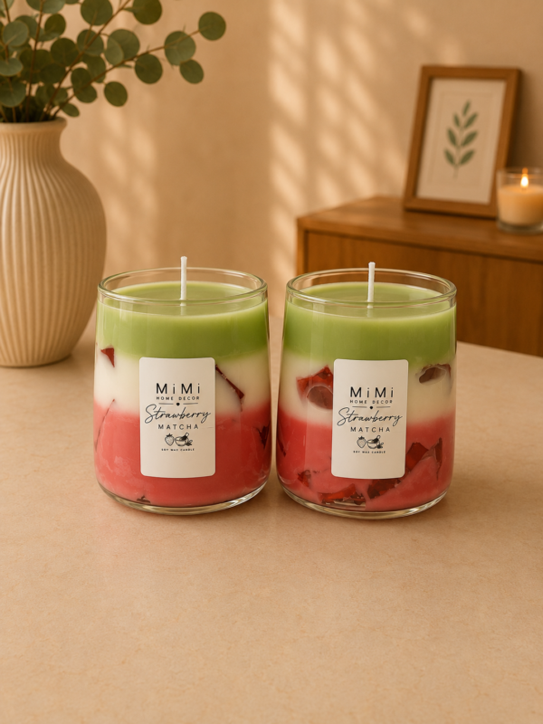 Strawberry Matcha gyertya