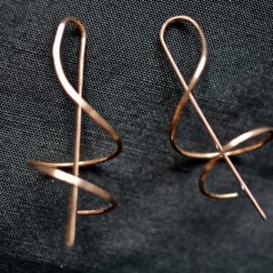 Valódi Bronz fülbevaló – spirál, befűzős