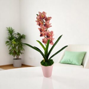 Élethű nagy méretű egyszálas élénk rózsaszín csónakorchidea ORC112PK
