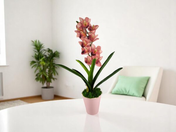 Élethű nagy méretű egyszálas élénk rózsaszín csónakorchidea ORC112PK