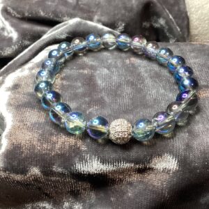 Aqua Aura karkötő cirkónia díszítőelemmel – 8 mm | 16 cm