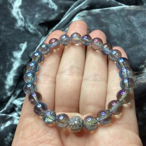 Aqua Aura karkötő cirkónia díszítőelemmel – 8 mm | 16 cm