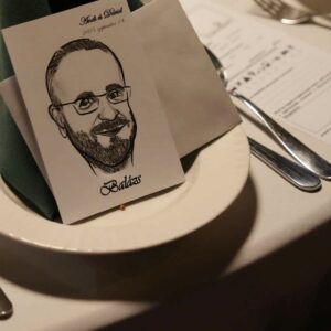 Karikatúrás ültető kértya esküvőre