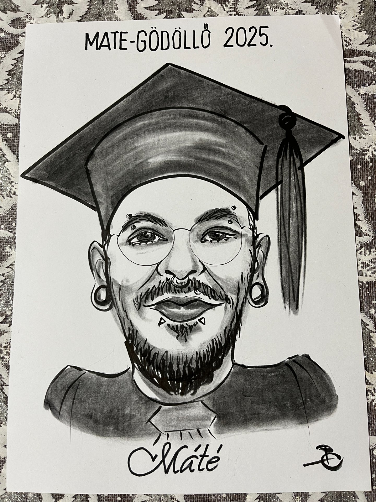 Ballagási/diplomaosztós karikatúra
