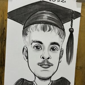 Ballagási/diplomaosztós karikatúra
