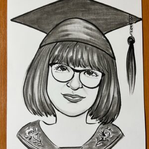 Ballagási/diplomaosztós karikatúra