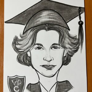 Ballagási/diplomaosztós karikatúra