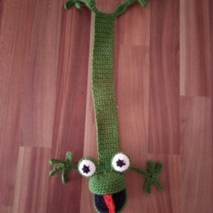 Béka – horgolt könyvjelző