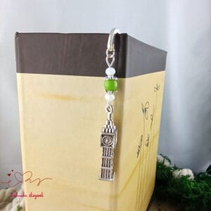 Big Ben könyvjelző zöld gyöngyökkel