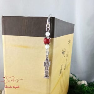 Big Ben könyvjelző piros gyöngyökkel