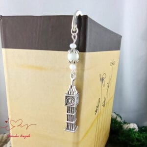 Big Ben könyvjelző fehér gyöngyökkel