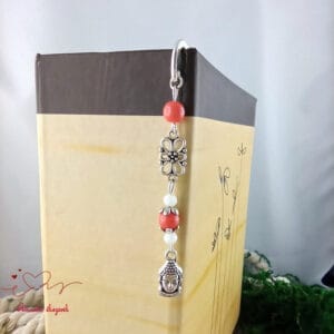 Buddha könyvjelző narancs gyöngyökkel