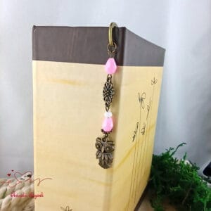 Bagoly könyvjelző pink gyöngyökkel