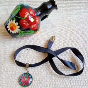 Magyaros nyaklánc, matyós üveg nyaklánc,matyó ékszer,folklór ékszer,magyaros nyaklánc