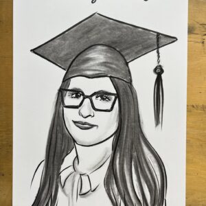 Ballagási/diplomaosztós karikatúra