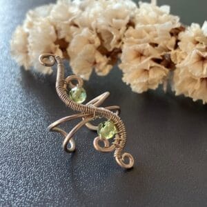 925 ezüst és peridot fülgyűrű