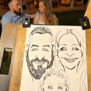 Élő karikatúra rajzolás esküvőn, rendezvényen