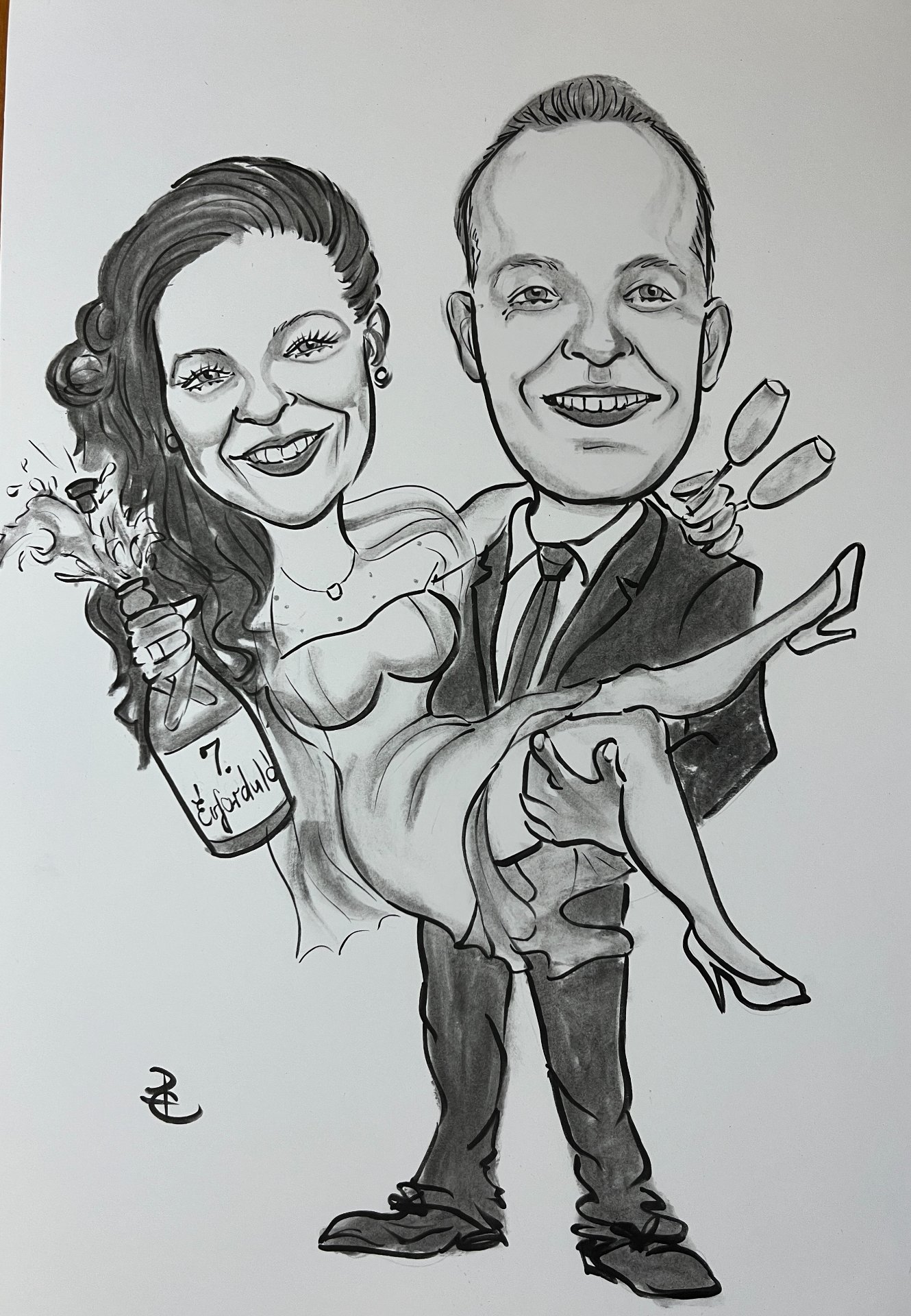 Esküvői karikatúra nászajándékba