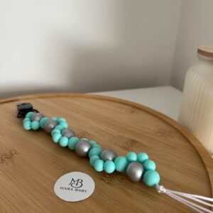 Spirál cumilánc – menta-ezüst