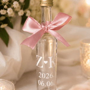 Esküvői pálinkás üveg / Köszönet ajándék