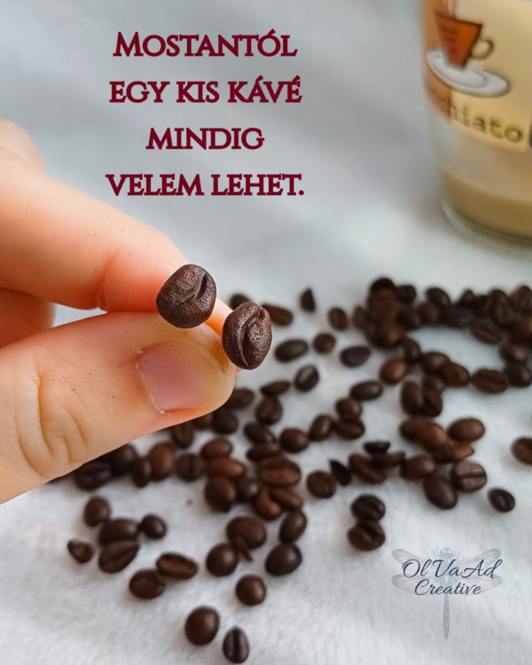 Kávébab beszúrós fülbevaló