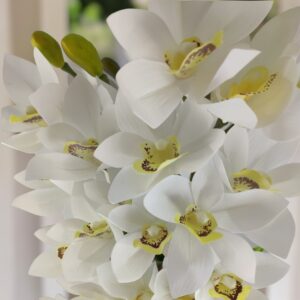 Fehér kétszálas élethű csónakorchidea ORC210