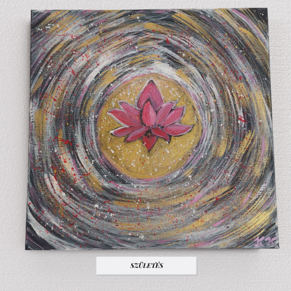 Születés 40×40 cm akril festmény (feszített vászon)
