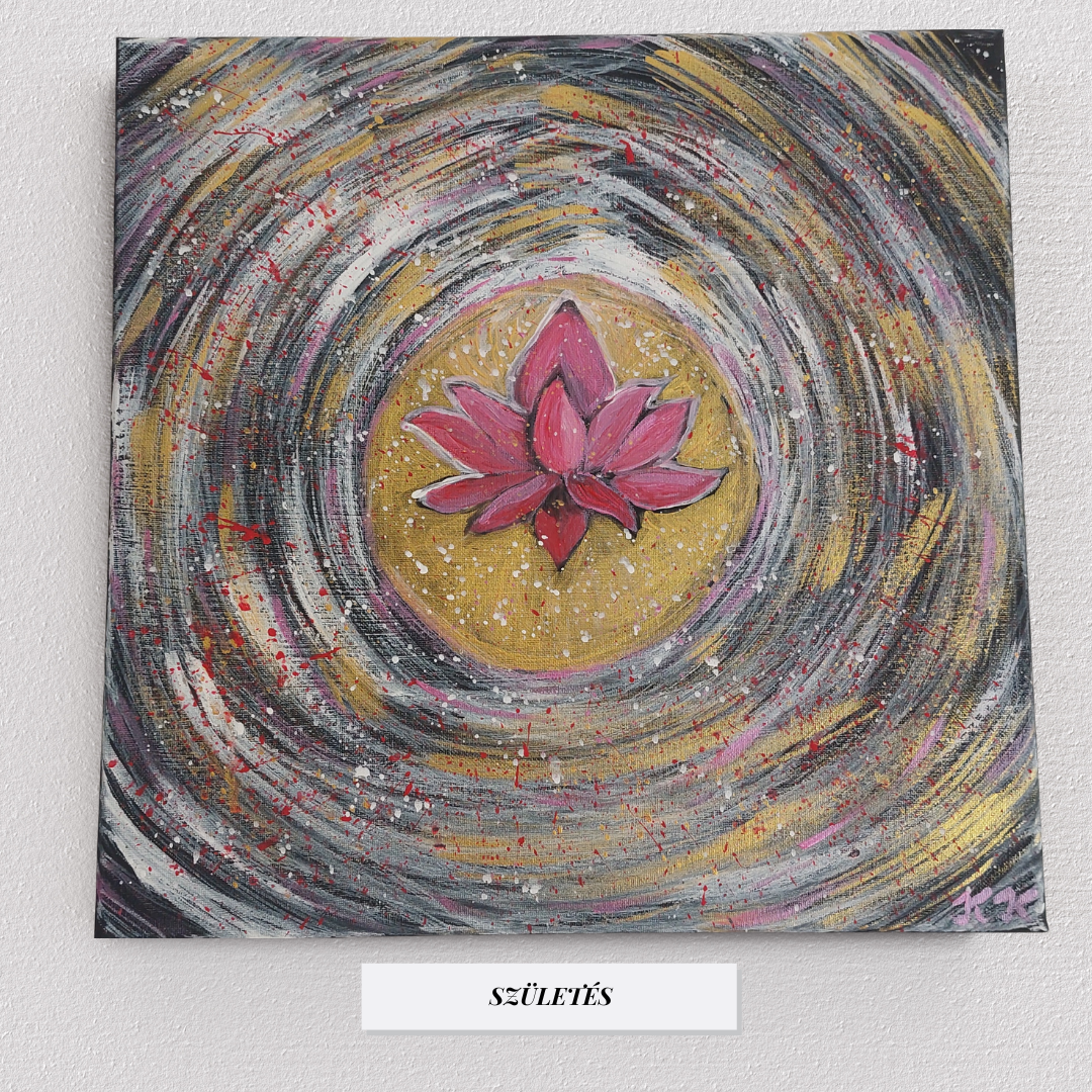 Születés 40×40 cm akril festmény (feszített vászon)