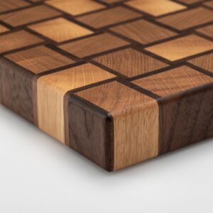 „Basket weave” tölgy-fekete dió bütü vágódeszka