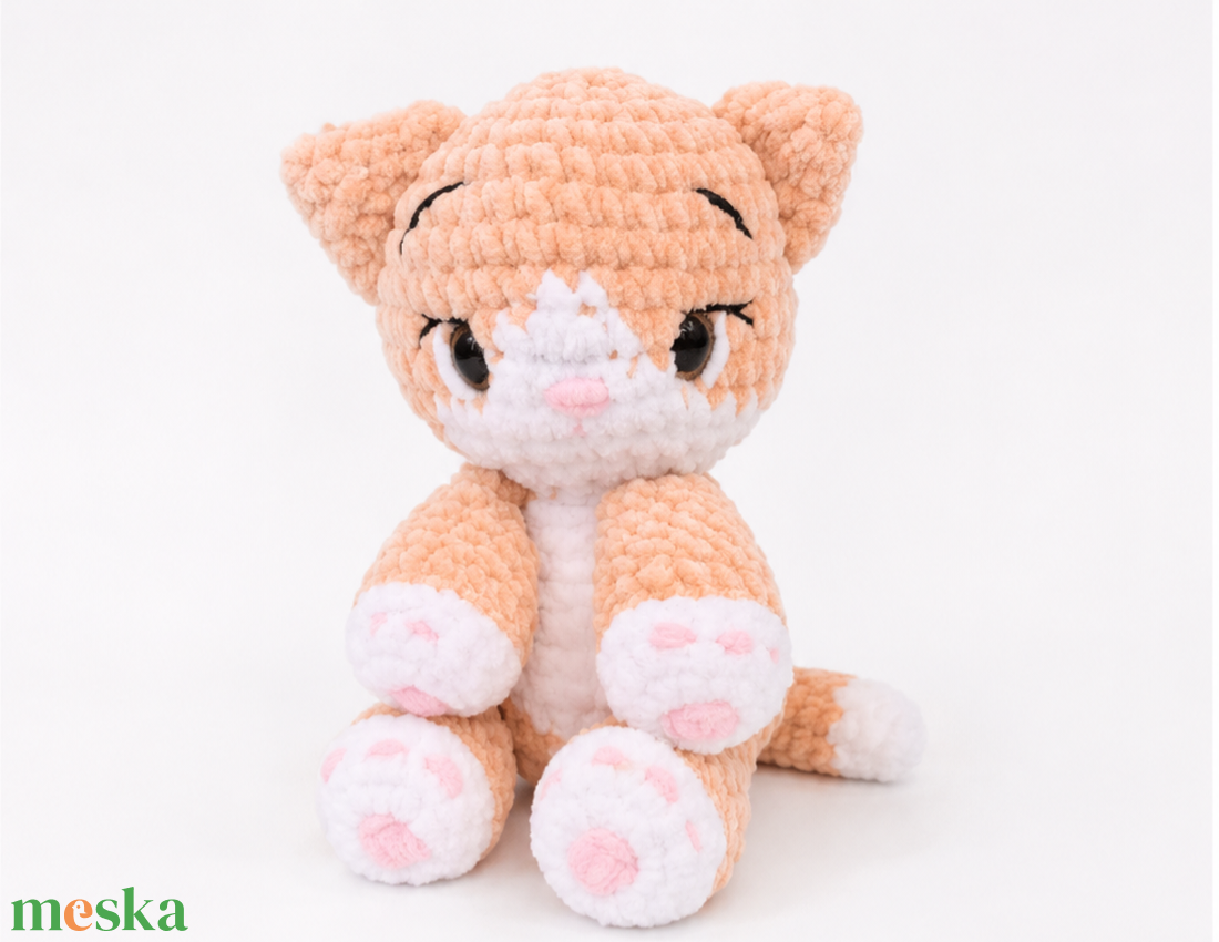 Cuki cica horgolt amigurumi plüss