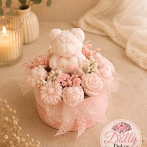 Teddy Love Viaszvirág Box 🧸💗