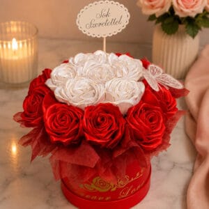 Red & White Love Prémium Rózsabox