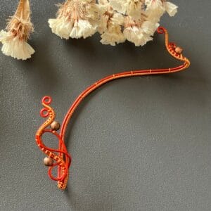 Red and copper ear wrap