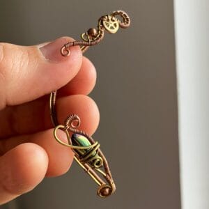 TIME FLIES – vörös és sárgaréz steampunk bogaras fülékszer