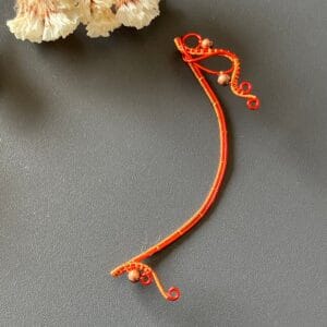 Red and copper ear wrap