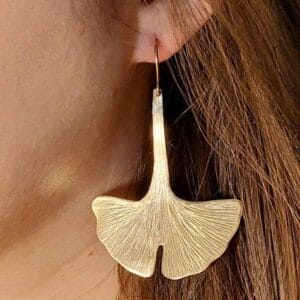 GINGKO BILOBA FÜLBEVALÓ SÁRGARÉZBŐL