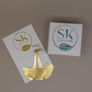 GINGKO BILOBA FÜLBEVALÓ SÁRGARÉZBŐL