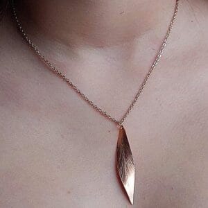 ROSEGOLD LÁNC VÖRÖSRÉZ LEVÉL MEDÁLLAL