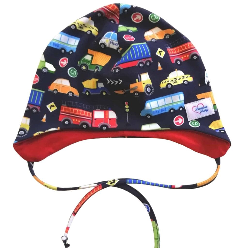 Színes autók tavaszi kötős sapka